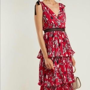 Self-Portrait Floral Tiered Midi Dress